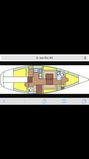 Sailboat Jeanneau Sun Fizz 40,1 Plattegrond van de boot