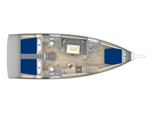 Sailboat  Sunsail 41.3 Boat layout