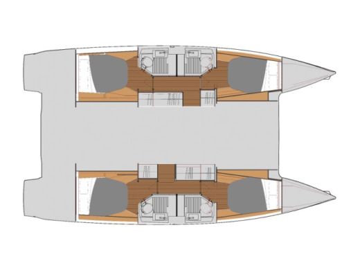 Catamaran  Astréa 42 Boot Grundriss