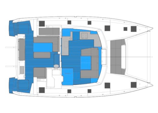 Catamaran FONTAINE PAJOT ELBA 45 Plan du bateau