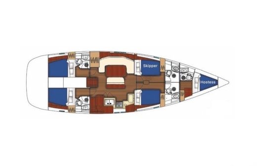 Sailboat Beneteau Oceanis 523 Planimetria della barca