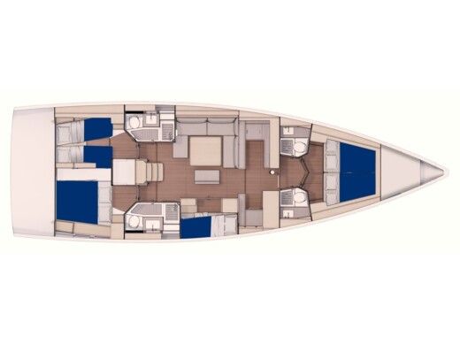 Sailboat  Sunsail 53.5 Plattegrond van de boot