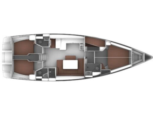 Sailboat Bavaria Cruiser 51 Plattegrond van de boot