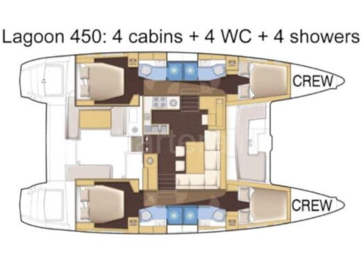 Catamaran Lagoon Lagoon 450 Boot Grundriss