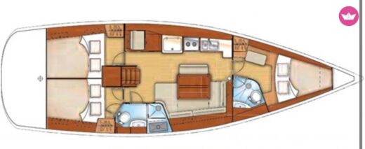 Sailboat Beneteau Oceanis 43 Plan du bateau
