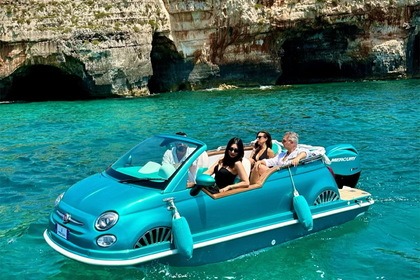 Rental Motorboat Fiat 500 Car off-shore Santa Maria di Leuca