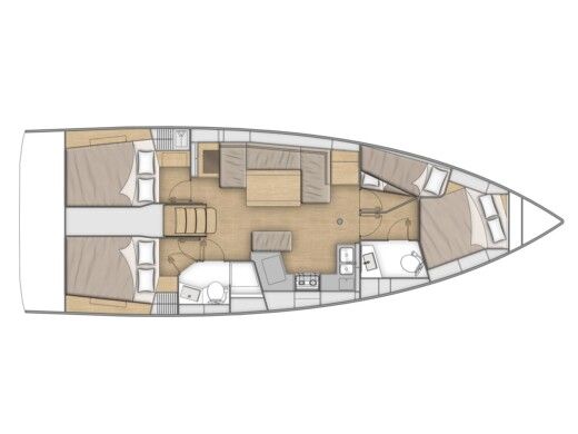 Sailboat  Oceanis 40.1 (4 cab.) Boot Grundriss