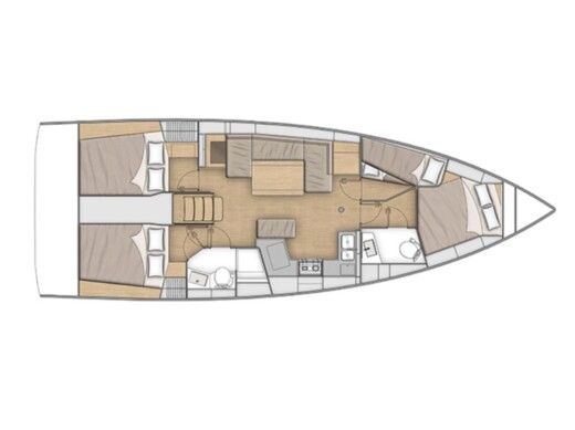 Sailboat Beneteau Oceanis 40.1 (4 cab) Plan du bateau