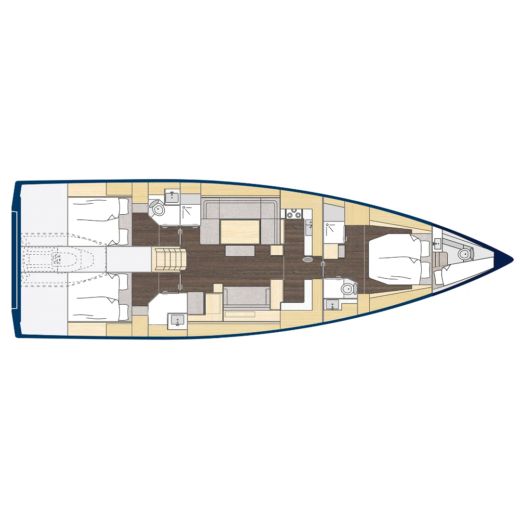 Sailboat Bavaria Bavaria C57 Plattegrond van de boot