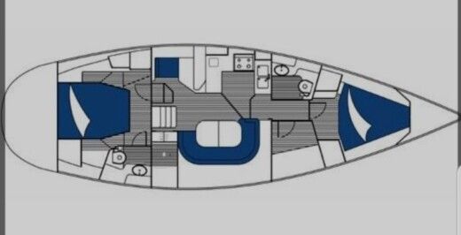 Sailboat Wauquiez Pilot Saloon 43 Planimetria della barca
