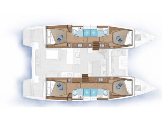 Catamaran Lagoon Lagoon 46 Boat layout