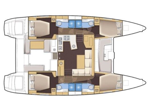 Catamaran Lagoon 450  Flybridge boat plan