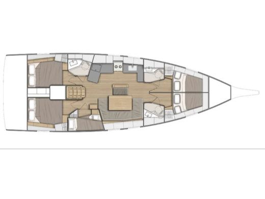 Sailboat  Oceanis 46.1 Boot Grundriss