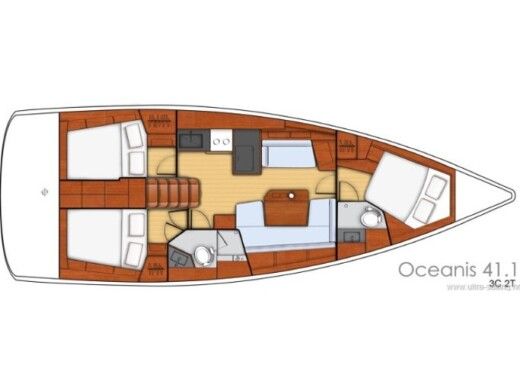 Sailboat Beneteau Oceanis 41.1 Plattegrond van de boot