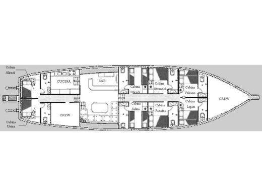 Gulet Caicco Gulet Plattegrond van de boot