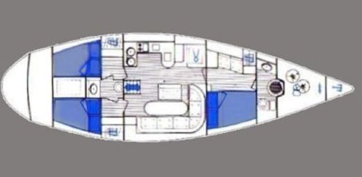 Sailboat Wauquiez Centurion 49 Boat layout