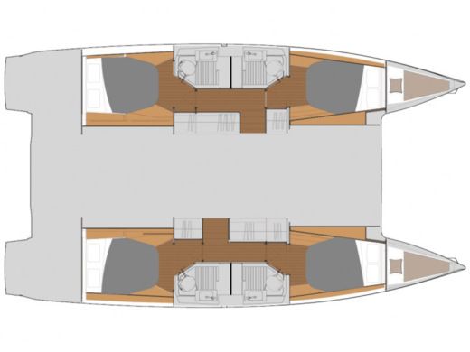 Catamaran  Fountaine Pajot Astréa 42 Boot Grundriss
