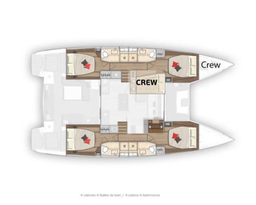 Catamaran Lagoon 50F All inclusive, half board Plano del barco