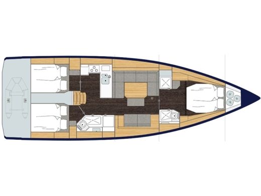 Sailboat  Bavaria C45 Style  Boot Grundriss