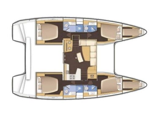 Catamaran  Lagoon 42 Plattegrond van de boot
