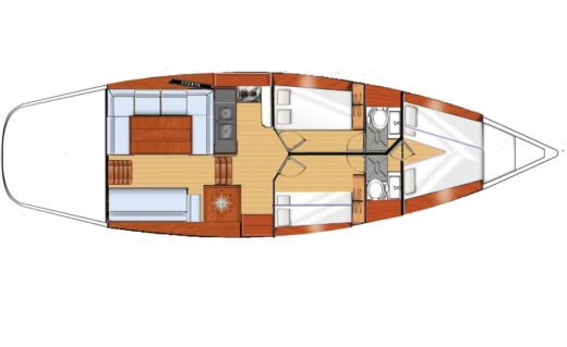 Sailboat Cnso Kendo AJ Boat layout