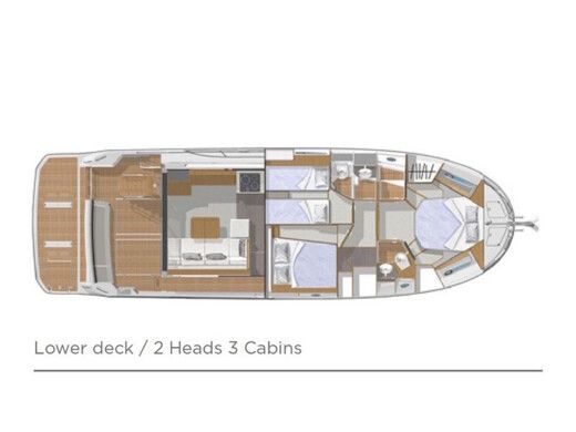 Motorboat BENETEAU S. TRAWLER 47 Plattegrond van de boot