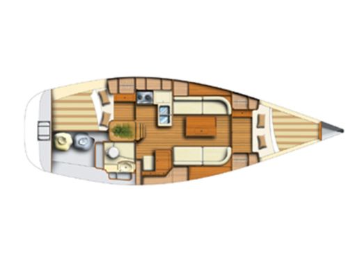 Sailboat  Dufour 34 Plan du bateau