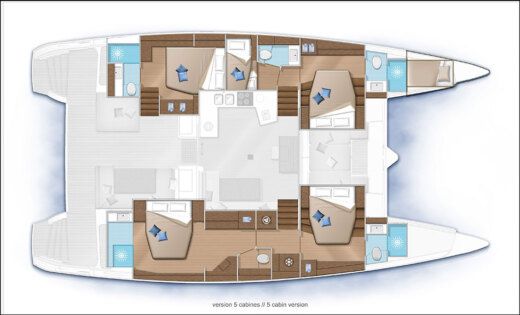 Catamaran Discovery - All inclusive half board Lagoon 52 Σχέδιο κάτοψης σκάφους