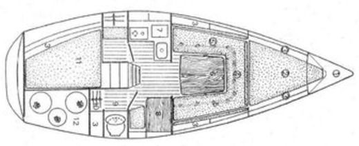 Sailboat Jeanneau Attalia Boat layout