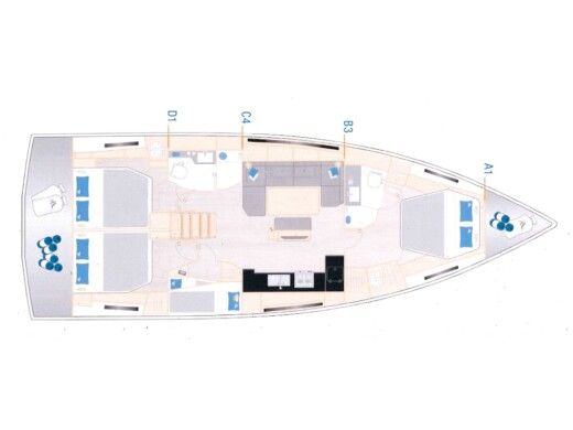 Sailboat Hanse Hanse 460 Σχέδιο κάτοψης σκάφους