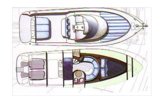 Motorboat Firebird F36 Plattegrond van de boot