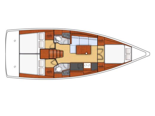 Sailboat  Oceanis 38 (3/2) Boot Grundriss