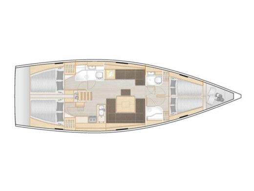 Sailboat  Hanse 458 Boat layout