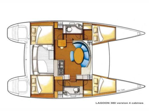 Catamaran Lagoon 380 boat plan
