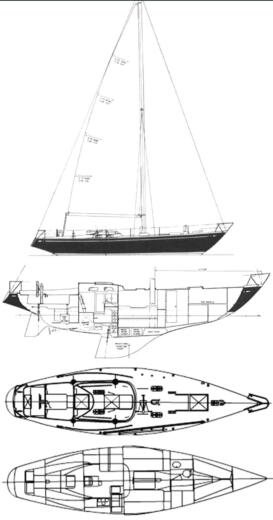 Sailboat Swan 43 Plattegrond van de boot