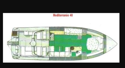 Motorboat Cranchi Mediterranee 41 Σχέδιο κάτοψης σκάφους