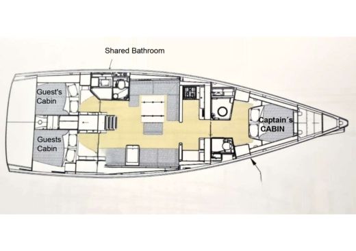 Sailboat Dufour 500 GL Plano del barco