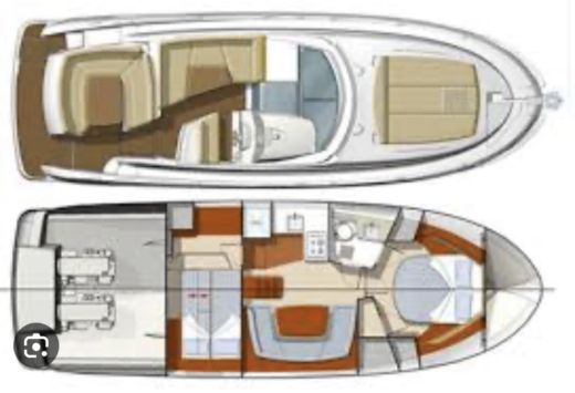 Motorboat Jeanneau Prestige 38 s Plattegrond van de boot