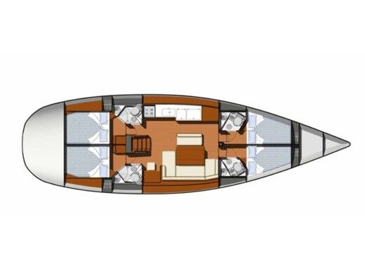 Sailboat Jeanneau Sun Odyssey 49i Boot Grundriss