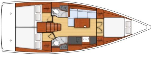 Sailboat Beneteau Oceanis 38.1 Plan du bateau