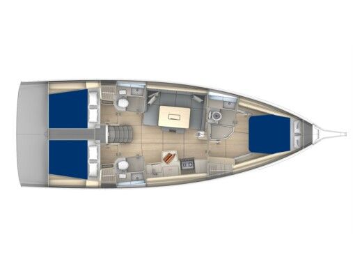 Sailboat  Sunsail 41.3 Plattegrond van de boot
