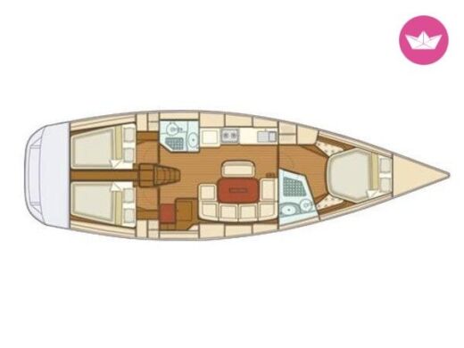 Sailboat Grand Soleil 43 Plattegrond van de boot