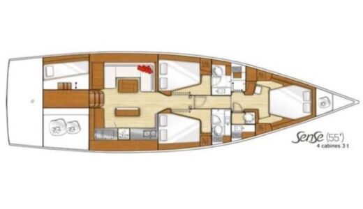 Sailboat Beneteau Sense 55 Plan du bateau