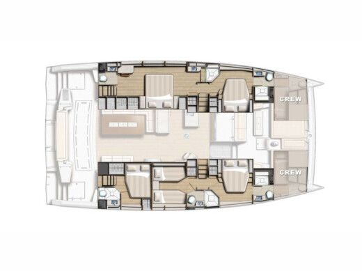 Catamaran  Bali 5.4 10 berths boat plan