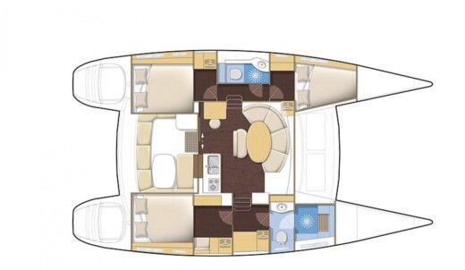 Catamaran Lagoon 39 Boat layout