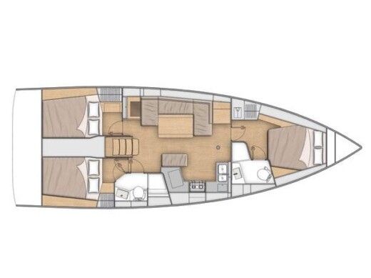 Sailboat Beneteau Oceanis 40.1 Plattegrond van de boot