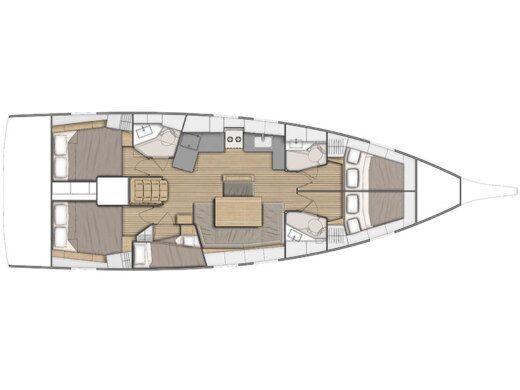 Sailboat Beneteau Oceanis 46.1 Plattegrond van de boot