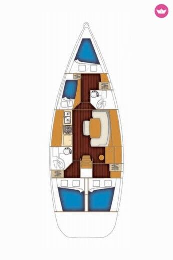Sailboat Beneteau Cyclades 43.4 Boat layout