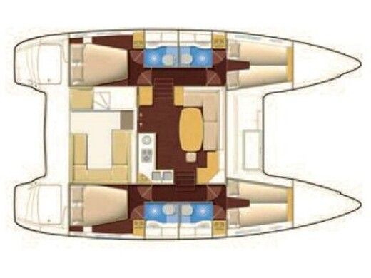 Catamaran LAGOON 400 S2 Plattegrond van de boot
