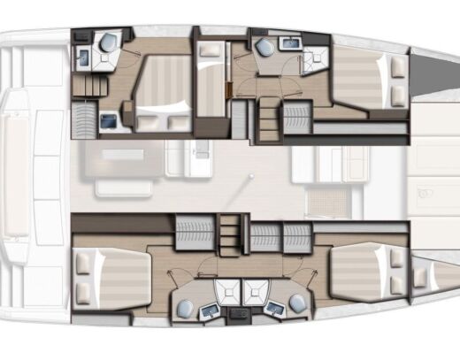 Catamaran  Bali 4.6 Plattegrond van de boot
